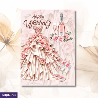 Happy Wedding Greeting Card  Online for none