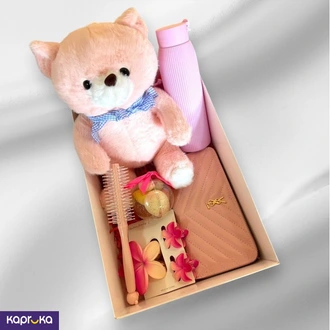Pink Blossom Teddy Gift Box  Online for none