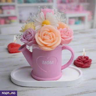 Moms Glow Handcrafted Scented Candle Flower Bouquet By Giftos Buy Gift Sets Online for specialGifts