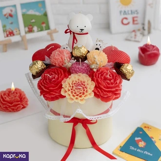 Ultimate Love Ferraro Chocolate And Bear Scented Candle Flower B  Online for none