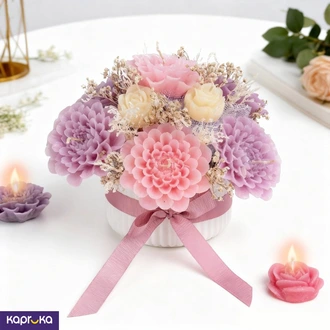 Blossoms Of Amethyst Luxury Scented Candle Flower Bouquet In A Jar By Giftos Buy Gift Sets Online for specialGifts