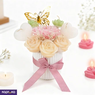 Angel Kiss In A Jar Luxury Scented Candle Flower Bouquet By Giftos Buy Gift Sets Online for specialGifts