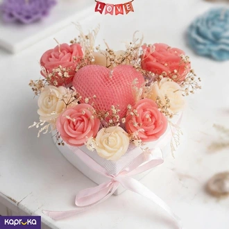 Valentines Sweetheart Garden Scented Candle Flower Bouquet In A  Online for none