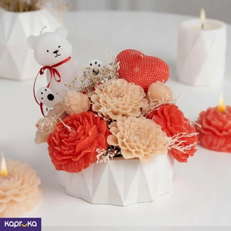 Valentines Red Velvet Hug Scented Candle Flower Bouquet By Giftos  Online for none