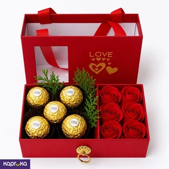 Love Ferrero Rocher With Rose  Online for none