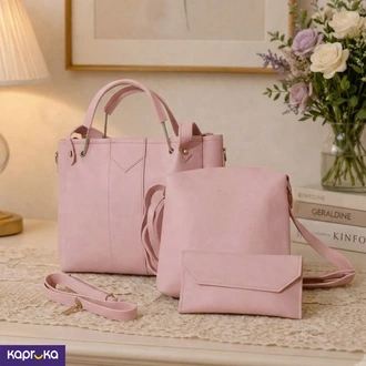 Elegant 3 Piece Handbag Set Light Pink  Online for none