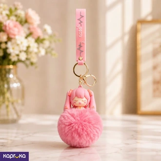 Cute Keytag - Pink Anime Pom-Pom Bag Charm Sri Lanka  Online for none