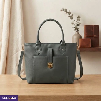 Classic Structured Green Bag - Tote with Crossbody Strap  Online for none