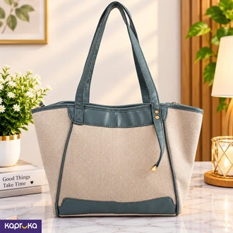 Classic Handbag Tote - Canvas n Teal Leatherette, Sri Lanka  Online for none