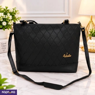 Elegant Quilted black Handbag With Detachable Strap Buy Fashion | Handbags | Shoes | Wallets and More at Kapruka Online for specialGifts