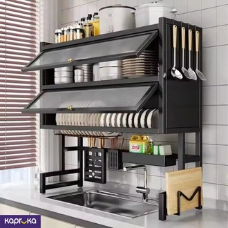 Over Sink Dish Drying Rack 2 Tier With  Hygienic Cover Buy Household Gift Items Online for specialGifts