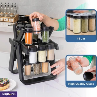 Rotating Spice Rack Organizer With 18 Spice Jars  Online for none