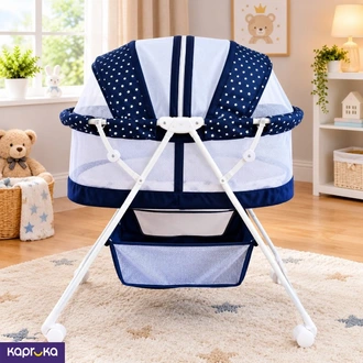 Baby Crib Dark Blue and White Buy baby Online for specialGifts
