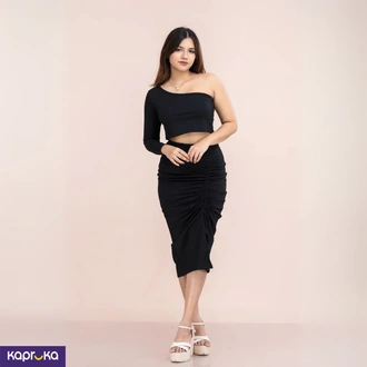 Sleek Chic One Shoulder Crop Top  Online for none