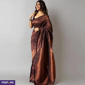 Sgf11 Womens Kanjivaram Soft Cotton Linen Silk Saree With Blouse Piece Buy Clothing and Fashion Online for specialGifts