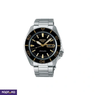 Seiko 5 Automatic Mens Watch Stainless Steel Black Dial Gold Acc  Online for none