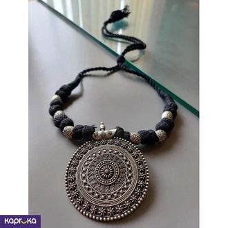 Silver Chakra Chain With Black Code - Silk Threaded Galore - Wom  Online for none