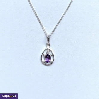 Handcrafted Sterling Silver Amethyst Teardrop Pendant Necklace Buy Jewellery Online for specialGifts