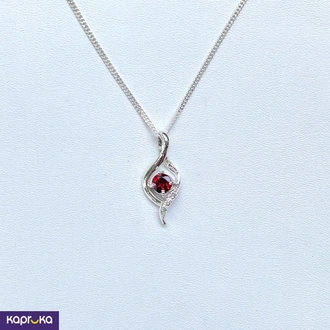 Handcrafted Sterling Silver Red Garnet Pendant with Necklace Buy Jewellery Online for specialGifts