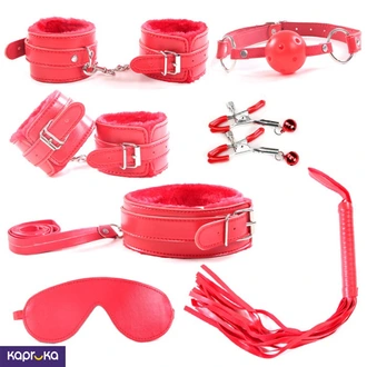 7 Pcs Bdsm Bondage Kit Red Colors Buy Intimate Essentials Online for specialGifts