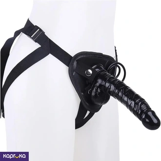 Strap On Belt With 9 5 Inches Black Color Realistic Dildo For Adult Sex Bdsm Buy Intimate Essentials Online for specialGifts