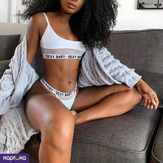 Womens Sexy Hollow Letter Three Point Lingerie White Color  Online for none