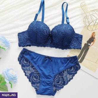 Womens Lace Bra Set Adjustable Buckle Party Underwear Blue Color  Online for none