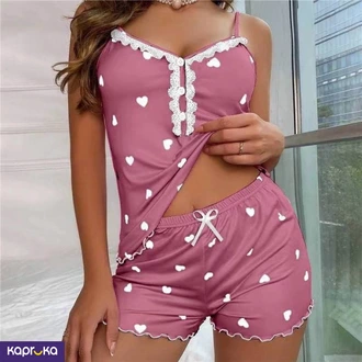 Fashion Casual Home Wear Top And Shorts Two Piece Womens Pajamas  Online for none