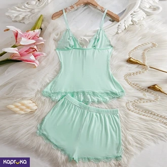 Womens Strapless Camisole Lingerie Pajamas Nightwear Green Color  Online for none
