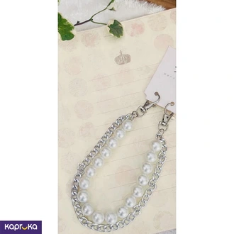 Double Layer Silver Handbag Chain With Pearl  Online for none