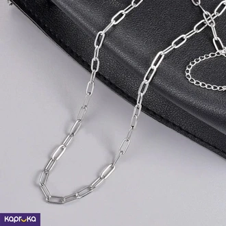 Short Necklace In Silver Link Chain - The Living Art - Women`s J  Online for none