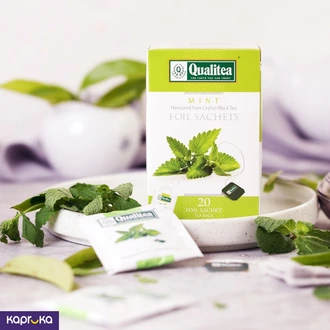 Qualitea Black Tea Mint Flavoured Tea Bag Pack - 20 Tea Bags  Online for none