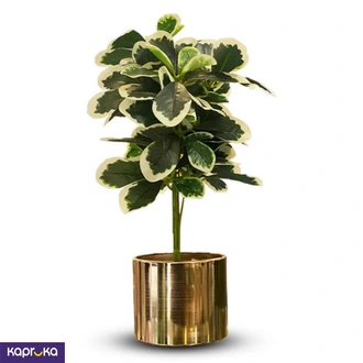 Elegant Green Artificial Plant In Metallic Pot  Online for none