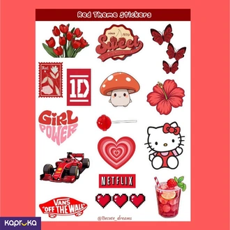 Red Theme Sticker Sheet  Online for none