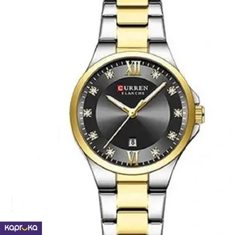 Curren  Ladies Wrist Watch With Modern Black Dial Stainless Steel Silver And Gold Analog Watch Buy Jewellery Online for specialGifts
