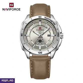 Naviforce Nf 9269 Scgylbn Watch Brown Leather Starp Silver Dial Mens Premium Wrist Watch Buy Jewellery Online for specialGifts