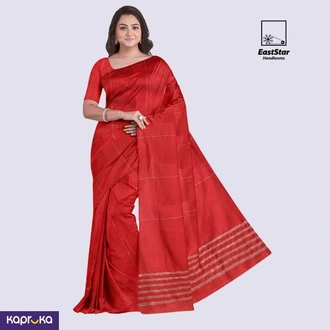 Bright Red Handloom Silk Saree Ks3530  Online for none