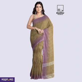 Olive Moss Green Handloom Cotton Saree Kc3499  Online for none