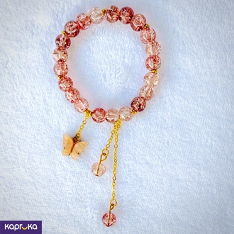 Reddish Brown Crackle Quartz Dangle Bracelet - Crystal Fashion -  Online for none