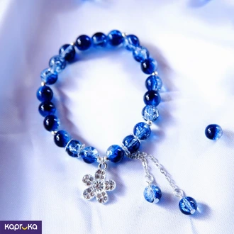 Sapphire Blue Flower Crackle Quartz Bracelet Buy Jewellery Online for specialGifts