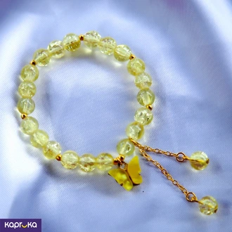 Pastel Yellow Butterfly Crackle Quartz Bracelet Buy Jewellery Online for specialGifts