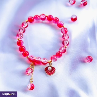 Crimson Red Seashell Crackle Quartz Bracelet Buy Jewellery Online for specialGifts