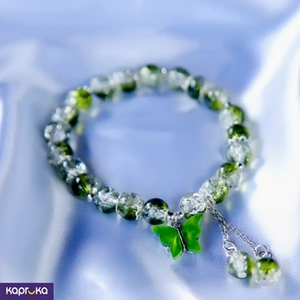 Olive Green Butterfly Crackle Quartz Bracelet Buy Jewellery Online for specialGifts