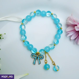 Ocean Blue Bow Crackle Quartz Bracelet Buy Jewellery Online for specialGifts