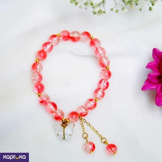 Crimson Monarch Butterfly Crackle Quartz Bracelet Buy Jewellery Online for specialGifts