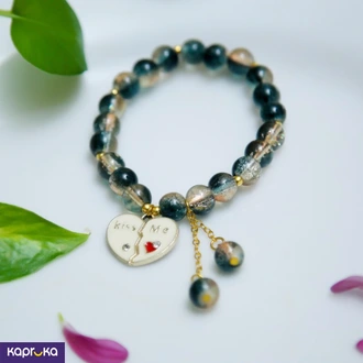 Vintage Teal Kiss Me Heart Bracelet Buy Jewellery Online for specialGifts