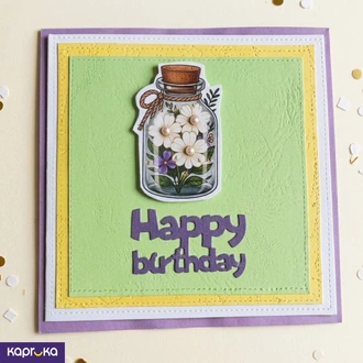 Hand Made Floral Jar Happy Birthday Greeting Card Buy Greeting Cards Online for specialGifts