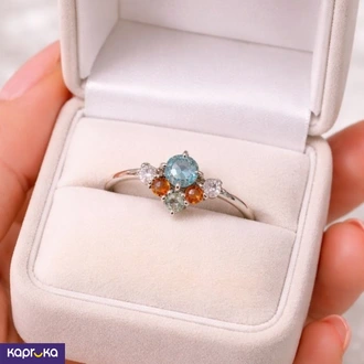 925 Silver Natural Multi Colour Semi Stones Mounted Womens Ring Buy Jewellery Online for specialGifts