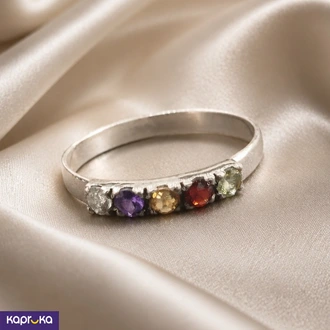 925 Silver Multi Colour Semi Precious  Womens Ring Buy Jewellery Online for specialGifts