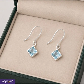 925 Silver Natural Blue Topaz Womens Hanging Earrings Buy Jewellery Online for specialGifts